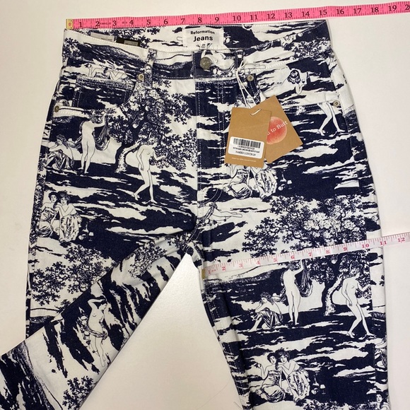 NWT Reformation Naked Lunch print Peyton high rise bootcut Jeans RARE size 29 - Picture 8 of 16